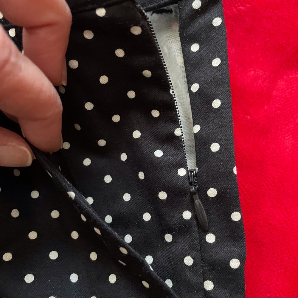 Lauren Ralph Lauren Navy Polka Dot Straight Leg Pants - Picture 5 of 6
